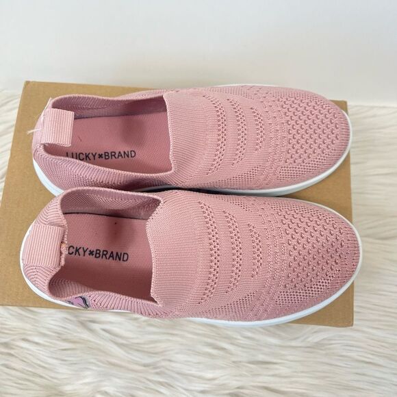 Bundle Lucky Brand  pink fabric sneakers walking slip-on shoes size 13, 2, 3 - Picture 5 of 8